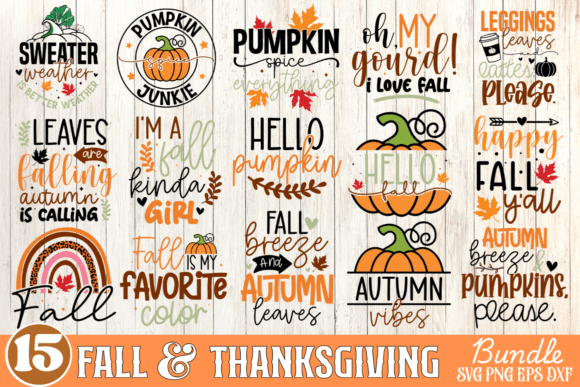 Fall Quotes SVG Bundle for Website and Craft Design