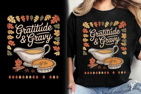 Gratitude Gravy Turkey Day SVG T-Shirt Design Review