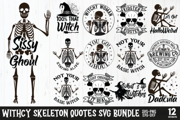 Halloween Skeleton SVG Bundle for Crafts and Graphics