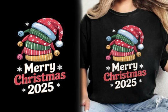 Merry Christmas 2025 Cap T-Shirt Design Graphics
