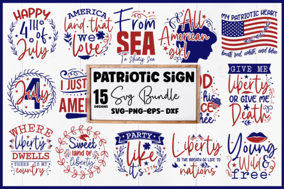 Patriotic Sign Quotes SVG Bundle for Crafts and Graphics