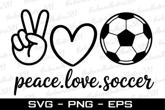 Peace-Love-Soccer SVG Cut File for Crafts and Graphics