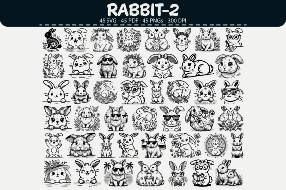 Rabbit Vector Clipart – 45 Designs for Branding and Marketing
