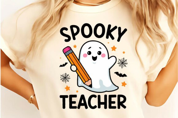 Spooky Teacher Halloween T-Shirt Design for Digital Sellers