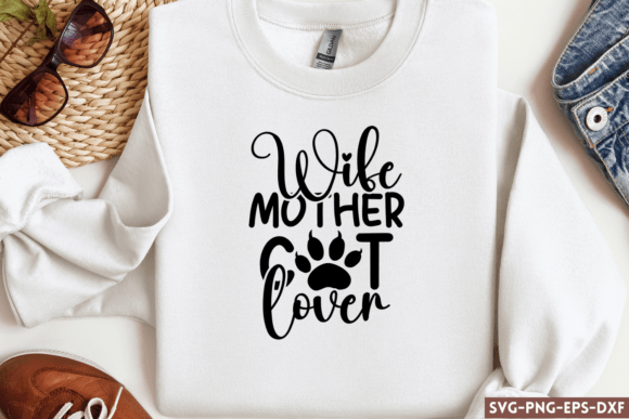 Wife Mother Cat Lover SVG for Modern Web Design