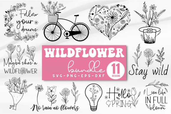 Wildflower SVG Bundle for Crafts and Graphics